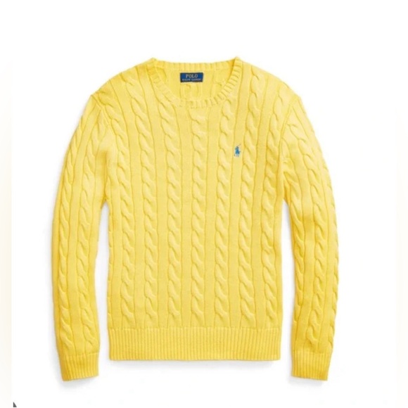 Polo Ralph Lauren Yellow Cable Knit Sweater size XL - Picture 5 of 10